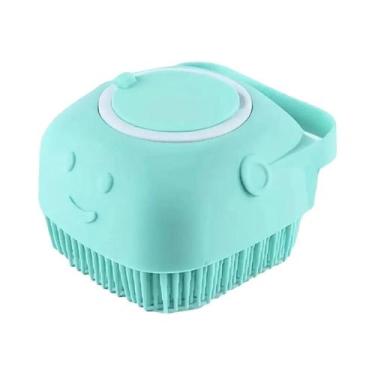 Imagem de Escova De Banho Para Cães Em Silicone Macio Com Dispensador De Shampoo