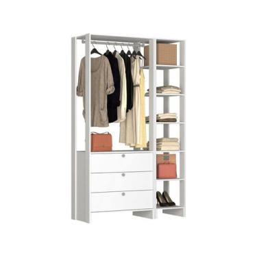 Imagem de Closet com 1 Cabideiro, 3 Gavetas e 7 Nichos EY102-104 Linha Yes Emove