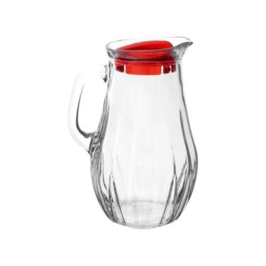 Imagem de Jarra suco drink servir anatalya com tampa acrilica vermelha - 091849 