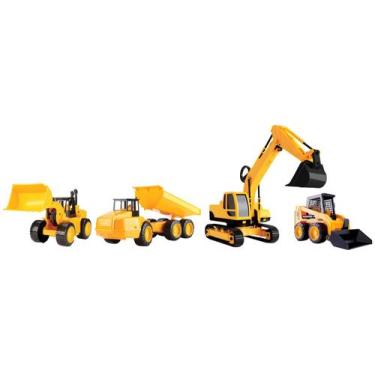 Imagem de Carrinhos de Construção com Caminhão Areia Escavadeira Trator Bobcat +