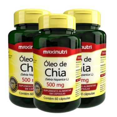 Imagem de Kit 3 Oleo de Chia 500mg 60 Capsulas Maxinutri