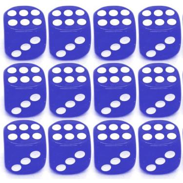 Imagem de Kit 12 Dados Azul 6 Lados 1mm Orixá Umbanda Erê Iemanjá