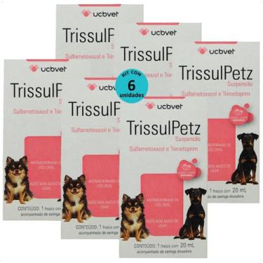 Imagem de Trissulpetz suspensão com 20ml para cães ucbvet kit com 6
