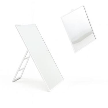 Imagem de Espelho de Mesa e Parede Retangular Moldura para Maquiagem - Fx, Branc