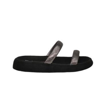 Imagem de Sandália Feminina Papete Flat Tiras Confortável e Macia Moleca 5507101-Feminino