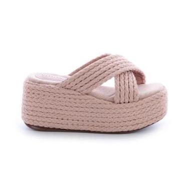 Imagem de Sandália Tamanco Plataforma Corda Flat Debby Natural-Feminino