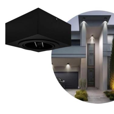 Imagem de Spot Plafon Sobrepor Box Quadrado AR111 Direcionável Preto - Iluminar 