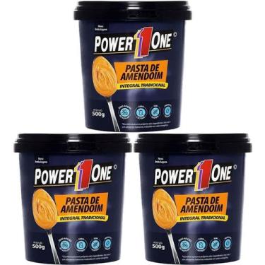 Imagem de Kit 3X Pasta de Amendoim Integral - 500g - Power One