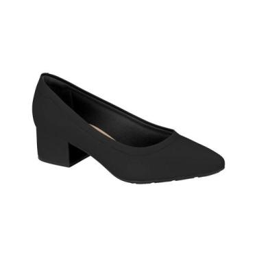 Imagem de Sapato Scarpin Feminino Salto Bloco Baixo Modare Casual, 35, Preto