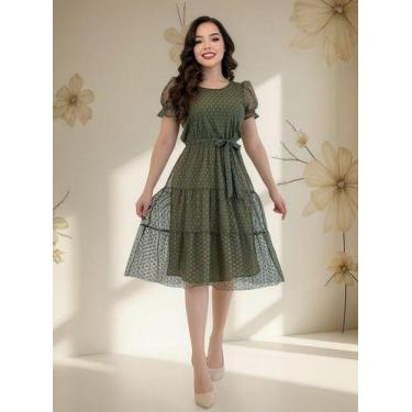 Imagem de Vestido Tulê Poà Terra Prometida Madrinha Cor:VerdeTamanho:P, Verde, P