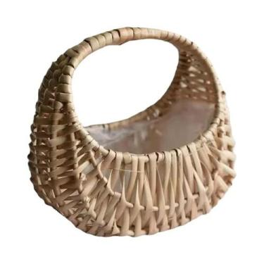Imagem de Vaso De Flores Artesanal De Rattan, Cesto De Armazenamento De Palha, S