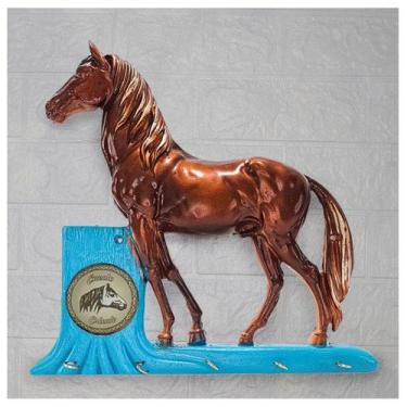 Imagem de Porta Chaves Cavalo Crioulo Brasão 33cm - Gici Casa