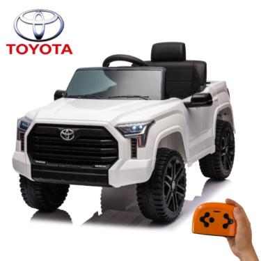 Imagem de Mini Carro Elétrico Toyota Tundra Branco 12v  Controle Remoto, Led, Mp3 e Segurança