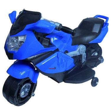 Imagem de Mini Moto Elétrica Infantil 6v Azul Importway com Luzes e Som  Diversão, Segurança