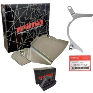 Imagem de Kit Tampa Pinhão + Guia Corrente Xr 250 Tornado 2001 a 2008 - TRILHA