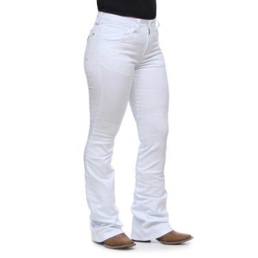 Imagem de Calça Jeans Flare Feminina Branca com Elastano Dock's 30946 - DockS, 4