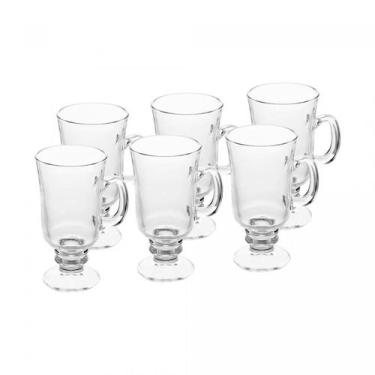 Imagem de Conjunto 6 Taças de Cappuccino de Vidro com Pé 250ml - Lyor