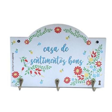 Imagem de Porta Chaves Casa De Sentimentos em MDF - Amanhã te conto um segredo