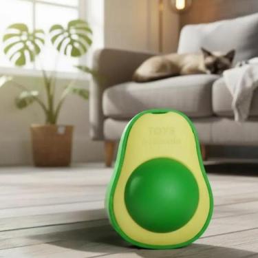 Imagem de Brinquedo Abacate Com Catnip Erva Gato Natural Interativo Lamber Morde