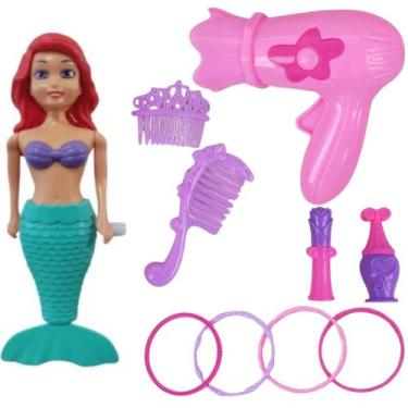 Imagem de Kit 2Un infantil brinquedo menina boneca a corda nada verdade banheira