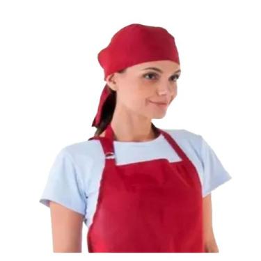 Imagem de Bandana em Tecido Oxford e Ajuste na Cabeça para Cozinheiro (a) Cor:Ve