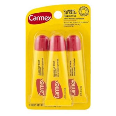 Imagem de Carmex Lip Balm Classic Medicated Com 3 Bisnagas