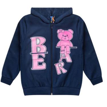 Imagem de Jaqueta blusa infantil menina moletom peluciado com zíper casaco inver