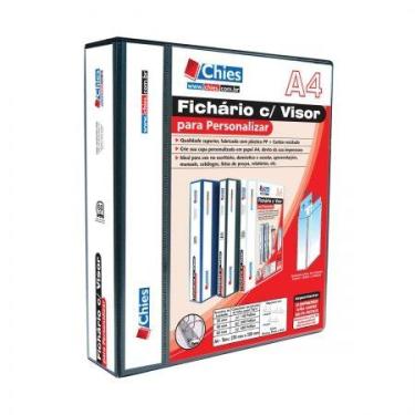 Imagem de Fichário revestido com cristal A4 Preto 60mm - 1401 - com 4 argolas - 