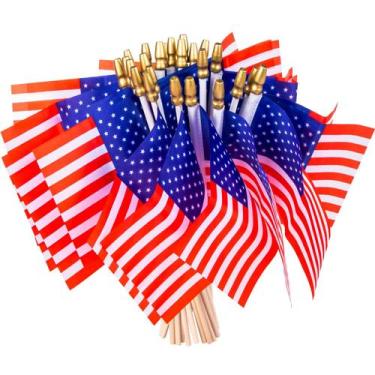 Imagem de Banner spxkd 40 Unidades Mini Bandeiras Americanas 10x15 cm