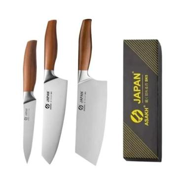 Imagem de Conjunto De Facas De Cozinha Profissionais Em Aço Inoxidável Japonês, 
