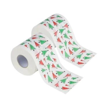 Imagem de Rolo De Papel Higiênico Festivo De Natal Com Papai Noel E Renas, Impre