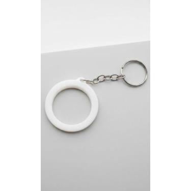 Imagem de Mini Bastidor Chaveiro Plástico Branco 4cm c/ Argola (10 un. - Congrat