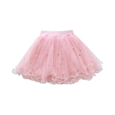 Imagem de Saia Tutu Rosa E Preta De 3 Camadas Para Meninas De 3 a 14 Anos, Saia 