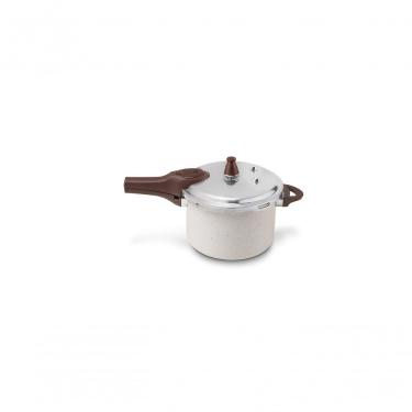 Imagem de Panela de Pressão Pressure Antiaderente Alumínio com Revestimento Cerâmico 4,2L Fundo de Indução Vanilla Brinox