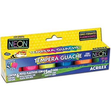Imagem de Tinta Guache com 6 Cores, Acrilex 01006, Multicor, 15 ml, Pacote de 6