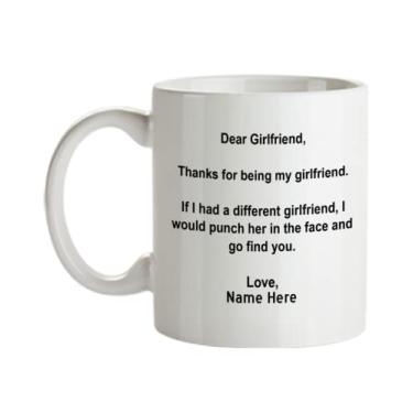 Imagem de Caneca personalizada Dear Girlfriend - Obrigado por ser minha namorada - Presente de cerâmica de 325 ml