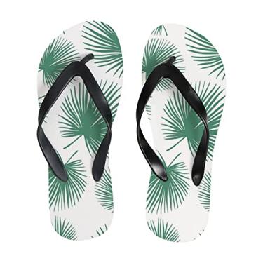 Imagem de Chinelo fino feminino com palmeiras tropicais e sandálias de praia confortáveis para viagem de verão para homens, Multicor, 8-9 Narrow Women/6.5-7 Narrow Men