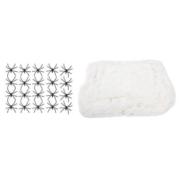 Imagem de Teias de aranha extensíveis para Halloween, decoração de teia de aranha horrível e durável para o Halloween