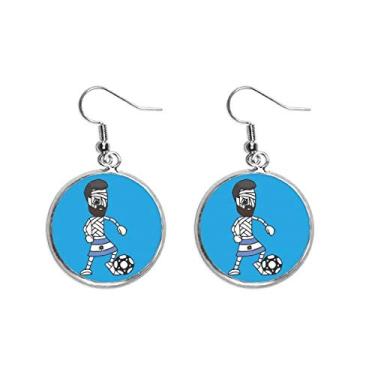 Imagem de Brinco feminino Argentina Mummy Football Sports Ear Pendente Silver Drop Jewelry