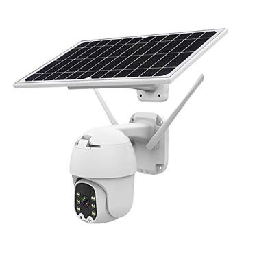 Imagem de Câmera Wifi PTZ 1080P externa, Câmera de segurança IP PTZ com bateria alimentada por energia solar com visão noturna em cores, áudio bidirecional, detecção de movimento, para segurança doméstica