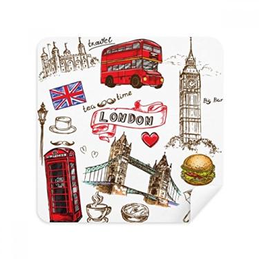 Imagem de Heart Tower Bus Car UK Hamburger Landmark Glasses Pano Limpador de Tela Tecido de Camurça Pacote com 2