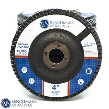 Imagem de Benchmark Abrasives 10 discos de aba de zircônia premium tipo 27 de 10 x 5/8 polegadas – Pacote com 10 (80 Grit)