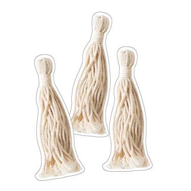 Imagem de Schoolgirl Style Recortes de borlas simples boho — borlas coloridas naturalmente, roscadas, decorações de quadro de avisos, para sala de aula ou decoração de casa (36 peças) (120614)