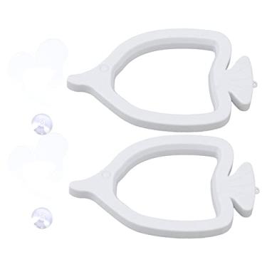 Imagem de Pssopp 2 peças anel de alimentação de comida de peixe removível flutuante anel de alimentação com ventosa para flocos e outros alimentos flutuantes para peixes