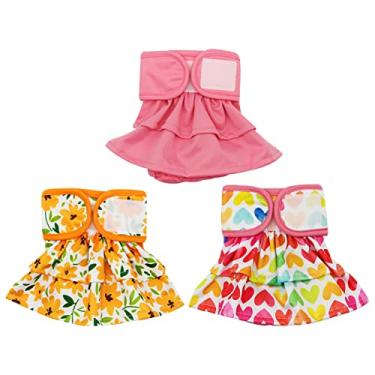 Imagem de Fraldas de calor para cães fêmeas - Laváveis Fraldas Envoltório Feminino | Saias de fraldas para animais de estimação à prova de vazamento para cadelas em período de calor Chunyue