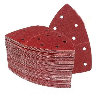 Imagem de SHENGANG 100 peças folhas de lixa separáveis ​​lixa triangular 105 x 150 mm 11 furos gancho laço disco de lixa 40/60/120/150/240 grãos, 240