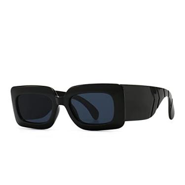 Imagem de Óculos de Sol Quadrado Masculino Feminino Óculos de Sol Padrão Viagem Vintage Retro Óculos Óculos Feminino UV400 Gafas De Sol,preto,A