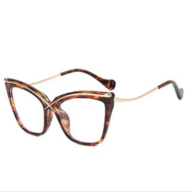 Imagem de Moda Retro Desugner Light Óculos Feminino Metal Cat Eye Frame Trend Clear Reding, 5, China