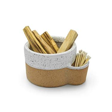 Imagem de Bursera Tigela de cerâmica de terracota, árvore plantada com cada pedido, tigela de queimadura para sálvia, madeira de Palo Santo, forma para velas, recipiente de velas, borrões, queimador decorativo e incenso