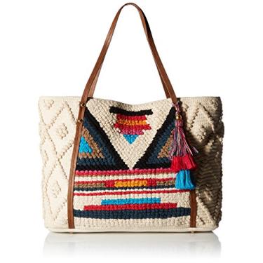 Imagem de Steve Madden Bolsa de praia Bali Bohemian Tasseled Tecido Padronizado, Multi, One Size